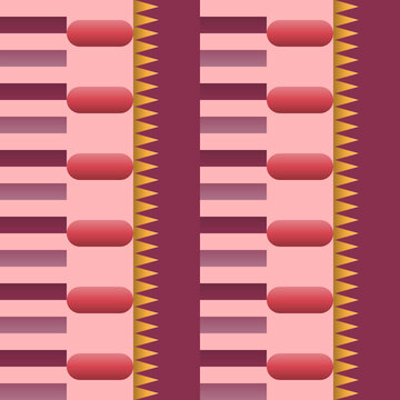 Seamless pixel pattern in maroon, beige, red - elegant gradient geometric background for wallpaper, textile and wrapping paper design