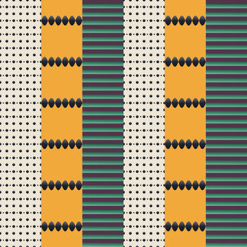 Seamless abstract pattern in maroon, green, yellow - stylish gradient geometric background for wallpaper, textile and wrapping paper design