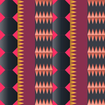 Seamless wiggle pattern in magenta, black, navy - stylish gradient geometric background for wallpaper, textile and wrapping paper design