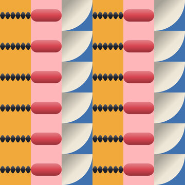 Seamless hatch pattern in blue, cream, yellow - decorative gradient geometric background for wallpaper, textile and wrapping paper design