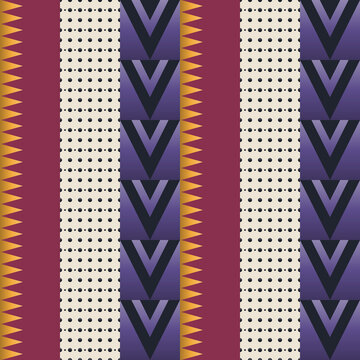 Seamless mirror pattern in cream, black, purple - creative gradient geometric background for wallpaper, textile and wrapping paper design