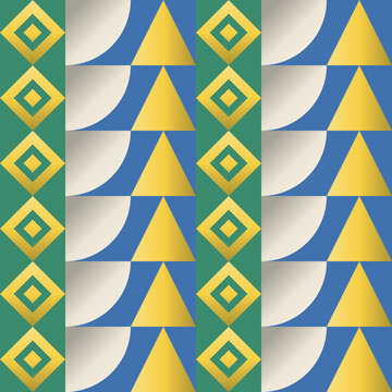 Seamless hatch pattern in blue, cream, green - modern gradient geometric background for wallpaper, textile and wrapping paper design