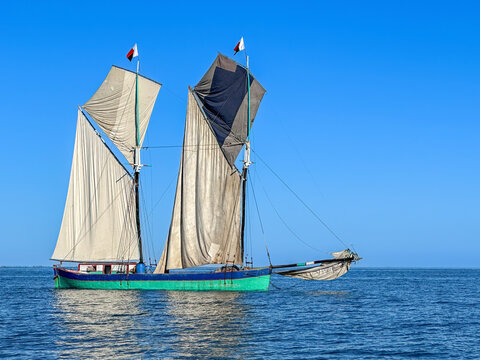 Malagasy dhow (also called a Malagasy Schooner) off the coast of Toliara, Madagascar