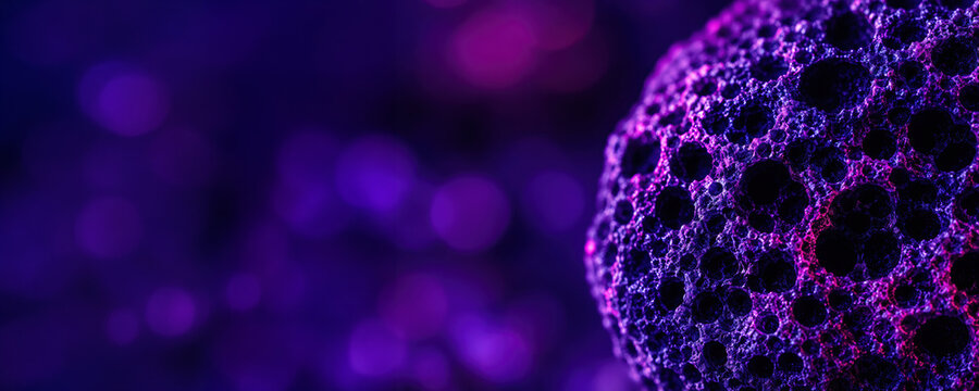 Abstract purple bubble sphere texture next gen batteries research concept