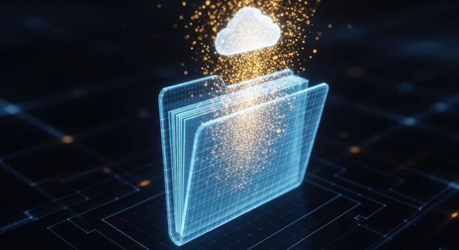 Cloud file online submission digital communication data storage network access secure transfer