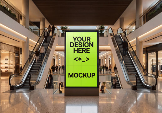 Billboard Mockup Modern Shopping Mall