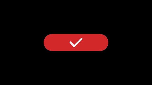 Animated Red Subscribe Button for Social Media, Call to Action Icon, Alpha Channel Transparent Background