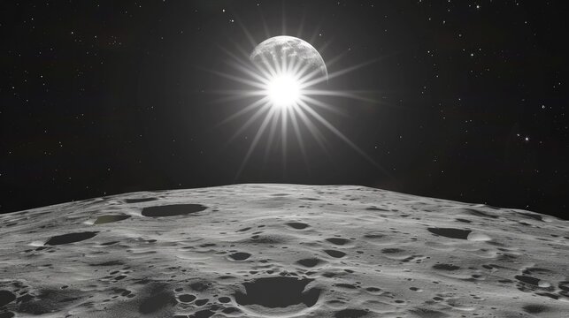 
A close-up view of the moon at night.