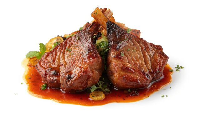 Grilled Galtas, a classic Spanish dish, on a white background.
