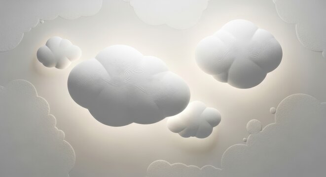 Soft white clouds conceptual background with minimalist background conceptual