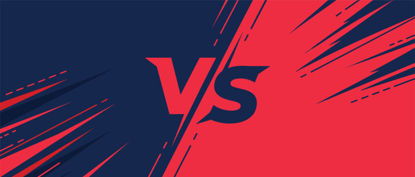 Dark blue and red comic style versus vs background perfect for dynamic sport match action game competition and retro fighting concept