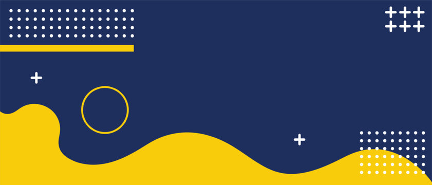 Blue and yellow geometric shape banner perfect for clean modern graphic header minimal corporate layout and flat abstract design concept