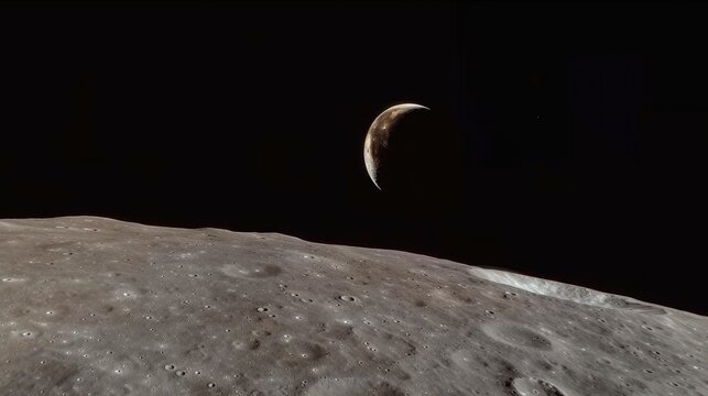 
A close-up view of the moon at night.