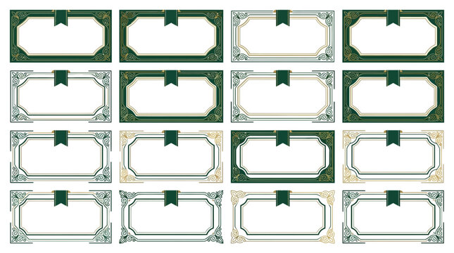 Decorative Certificate Borders, Elegant Award Frames, Diplomas Design Elements