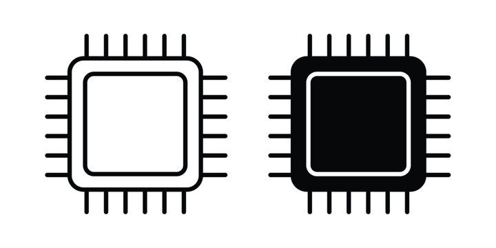 Processor icon in black and white style