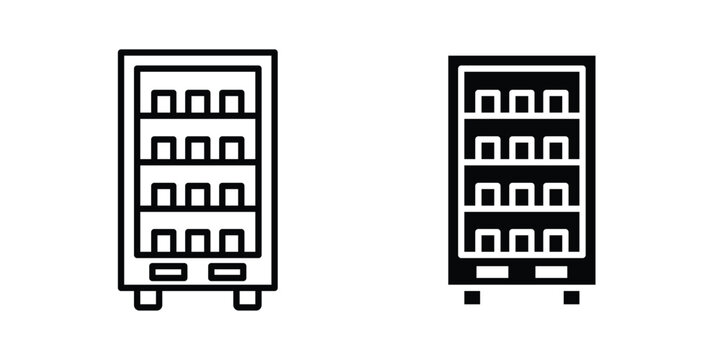 Vending machine icon in black and white style