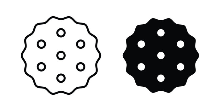 Biscuit icon in black and white style