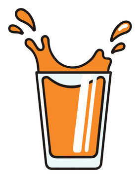 Fresh orange juice glass splash liquid. Generative AI