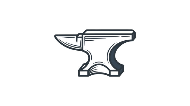 Blacksmith anvil tool vector icon.