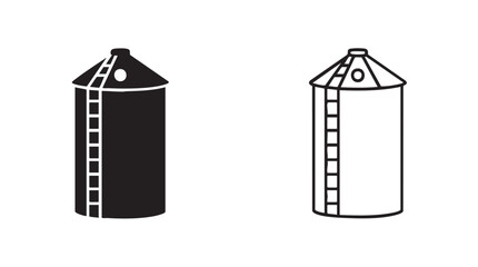 black silhouette grain silo outline art vector icon black silhouette and outline art black silhouette and outline art vector icon © Shamsul
