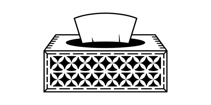 Decorative Tissue Box with Repeating Geometric Floral Pattern