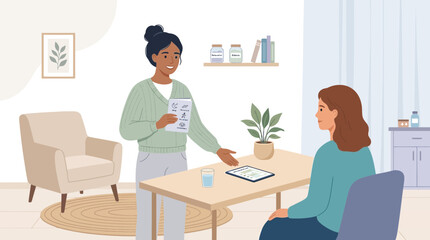 Fototapeta premium Therapist Consulting Patient, Mental Health Support, Counseling Session