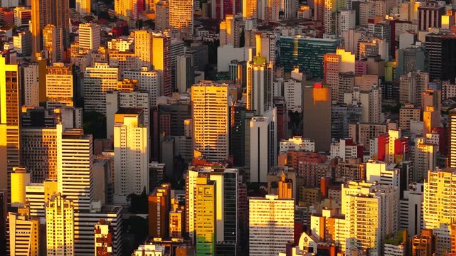 Breathtaking evening view of the Curitiba Parana city skyline, Parana, Brazil