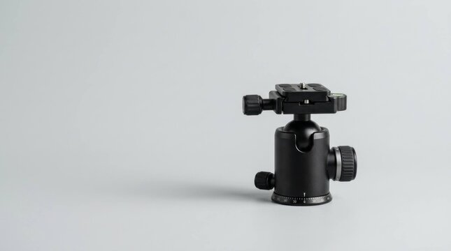 Professional Ball Head Mount for Tripod Isolated on a Neutral Grey Background