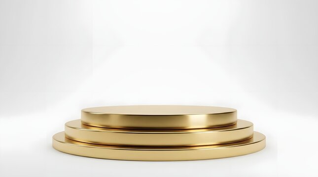 Three tiered golden circular podiums
