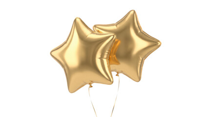 Two shiny gold star balloons for a party celebration © khadi_art