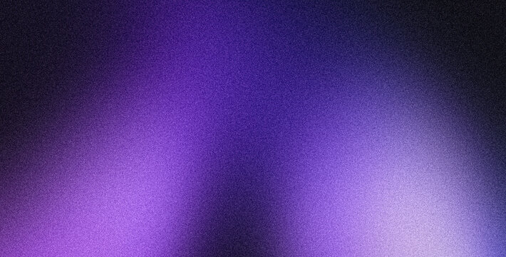 Dark blur purple grainy background blurred glowing abstract shape on dark backdrop, noise texture header, poster, wallpaper, banner design