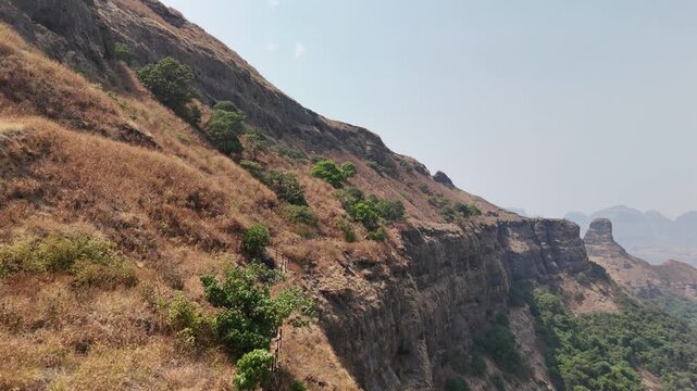 The Jewel of Sahyadri- Ratangad cliffs and dry slopes Maharashtra India