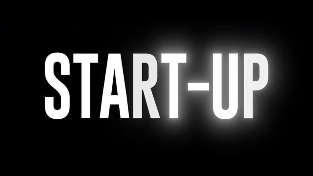 Start-up text title reveal motion graphic collection of 3 unique variants featuring a dynamic glowing outline and clean lettering for technology venture overlays