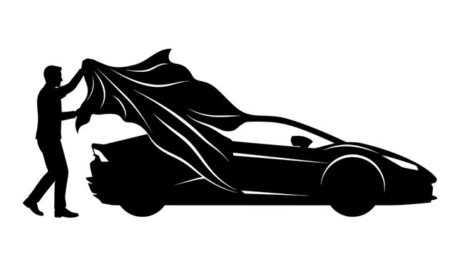Unveiling a new luxury sports car silhouette.