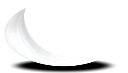 Obraz premium White silk wave dynamic swoosh curved shape design element vector illustration isolated on white background with shadow