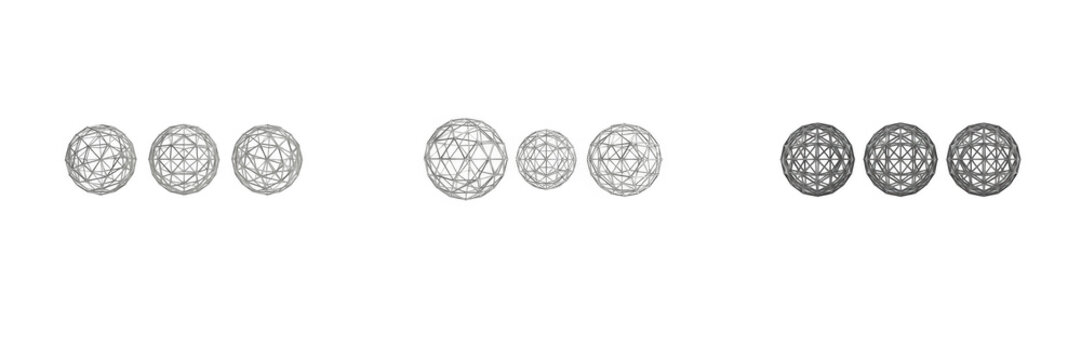 Vintage silver and dark metallic ornamental coin set isolated on white transparent background PNG clipart, ancient round geometric medallion icon row, medieval mandala token emblem graphic design elem