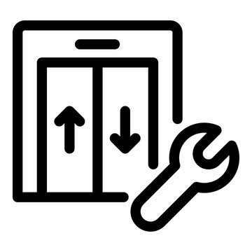 Elevator repair icon. Vector line icon
