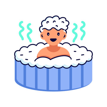 Trendy vector design of hot tub