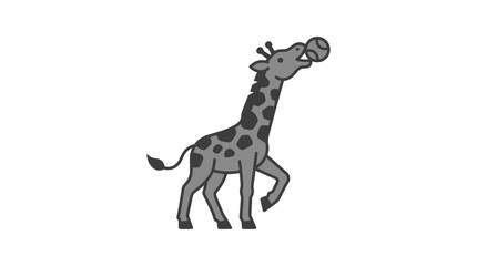 Giraffe Walking Sideways Cartoon Style. © Muna