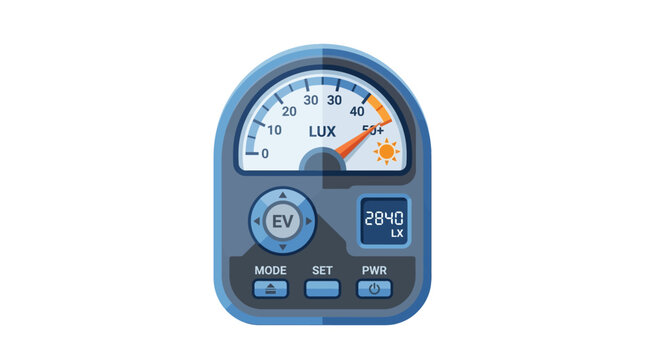 Digital light meter with gauge and screen