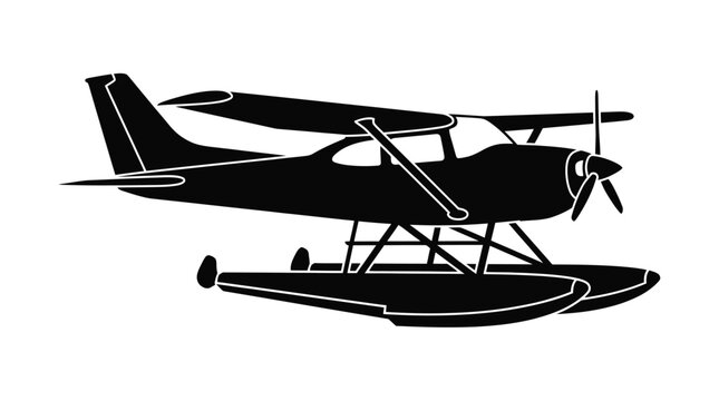 Seaplane float plane silhouette icon