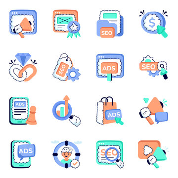Set of Seo Flat Icons
