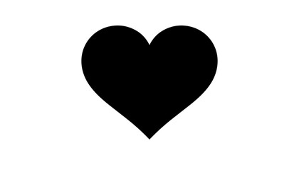 Obraz premium Heart Symbol with a Simple, Clean Design in Black Color Featuring Love, Affection, Graphic with Icon and Vector Elements