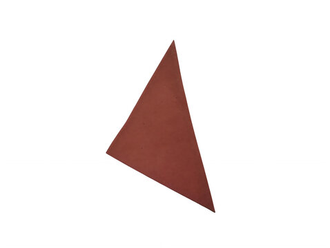 A single dark red triangle shape with sharp corners isolated on transparent background