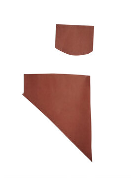 Red paper semicolon punctuation mark symbol isolated on transparent background