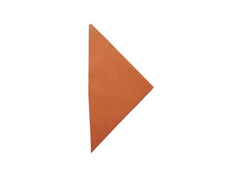 Simple orange triangle arrow pointing to the right isolated on transparent background