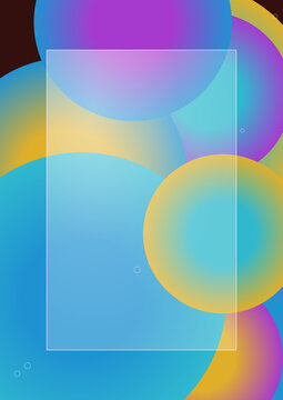 Modern abstract background featuring a sleek frosted glass card ui design with vibrant colorful circular shapes for digital interface projects