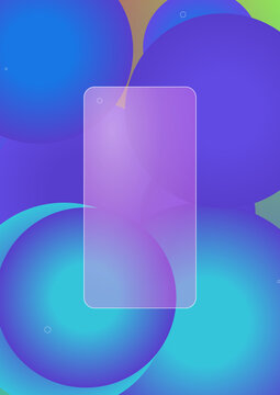 Abstract background featuring a modern glass morphism design with translucent frosted rectangular shapes floating over vibrant colorful circular gradients and patterns