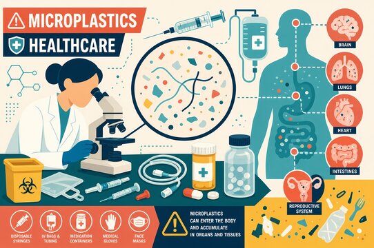 Microplastics in Healthcare Laboratory Research and Toxicology Infographic