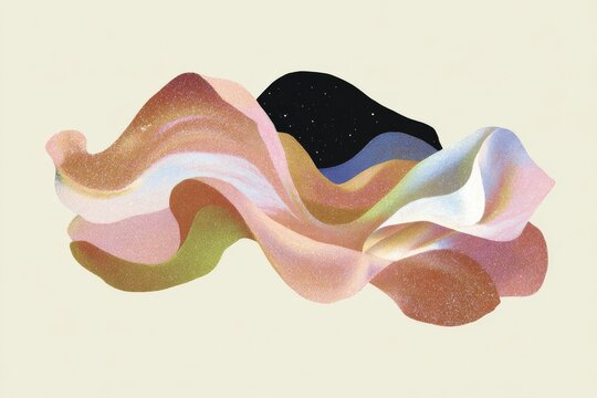 Abstract metallic copper brush stroke collage with pastel gradients and cosmic texture for background and wallpaper design